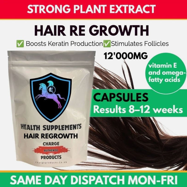 Hair Re Growth 120 Capsules , 12'000mg Extract Hair Loss Thicker Boost Keratin