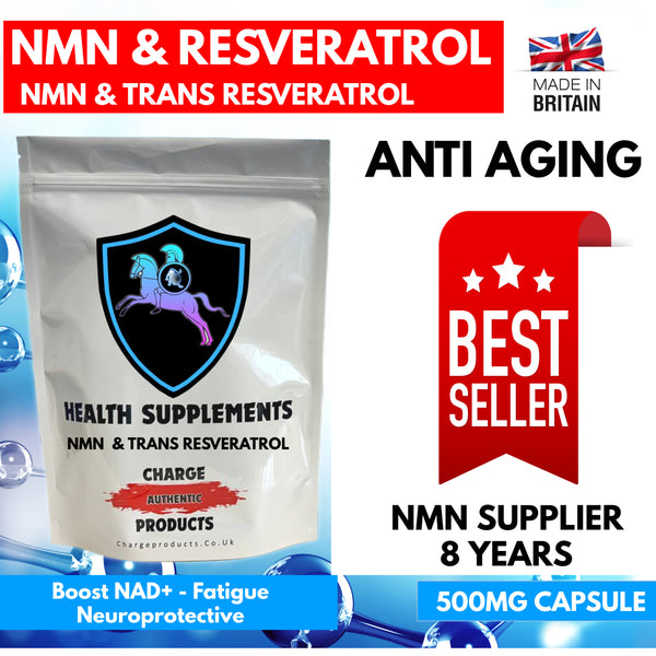 NMN & Resveratrol 500mg Capsules| Anti Aging Boost NAD Supplement