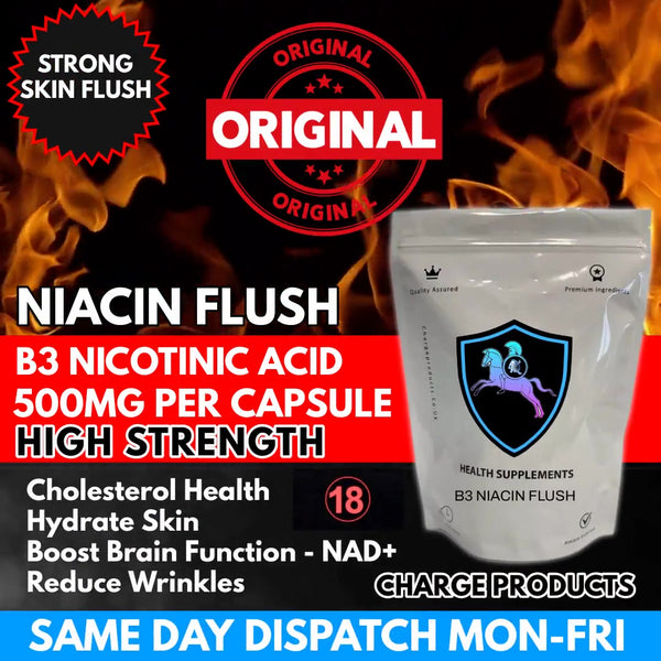 B3 Niacin Capsules 500mg  "FLUSHING"