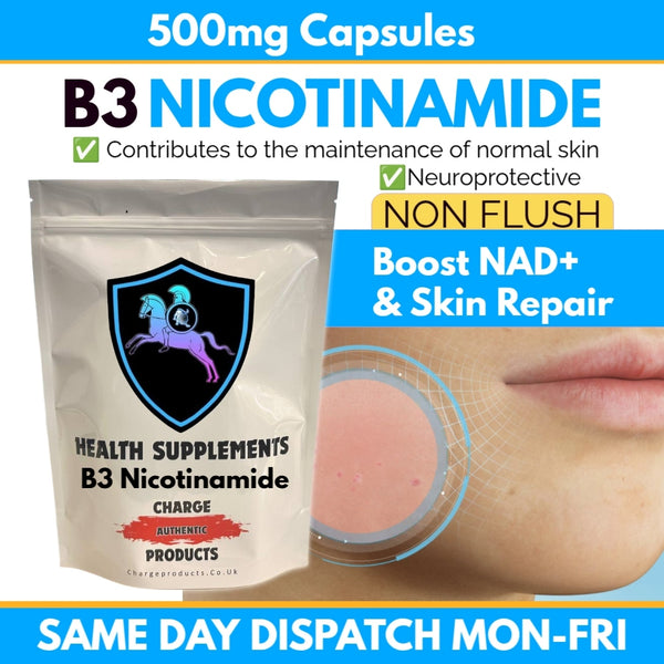 B3 Nicotinamide 500mg Capsules | No Flush Niacin | Vitamin B3 Supplement