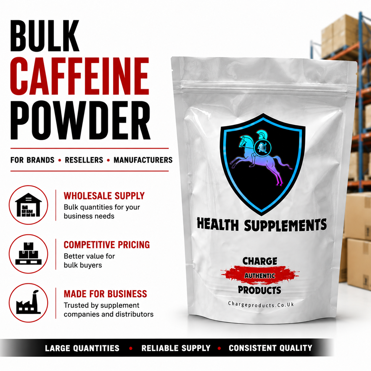 Buy Caffeine Powder 100g UK | Pure Anhydrous | Same Day – Charge Products