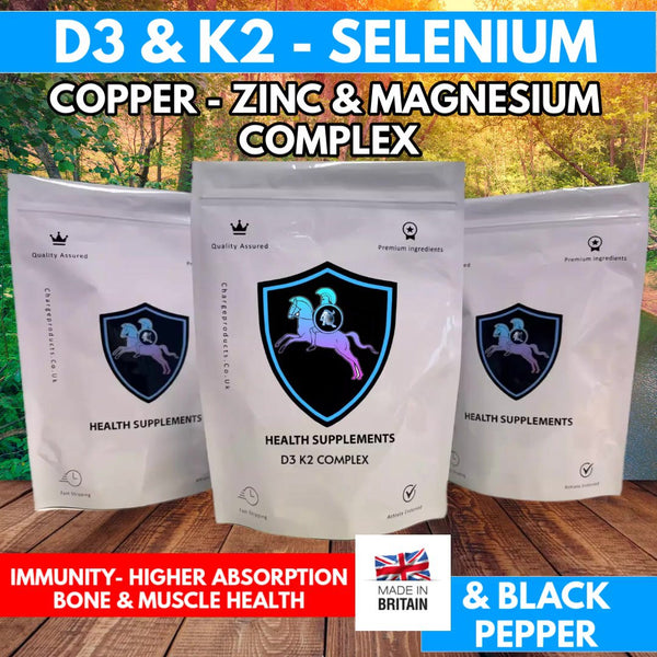 Vitamin D3 K2 MK-7 & Selenium Zinc Copper Black Pepper