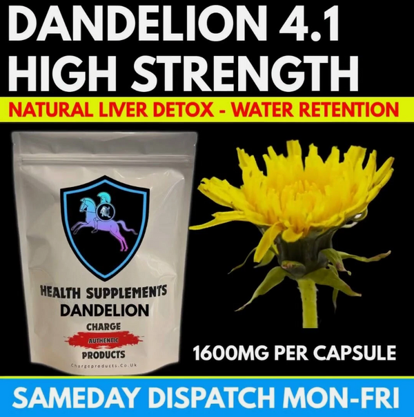 Dandelion Root Capsules 1600mg Strong Extract Natural Detox & Water Retention