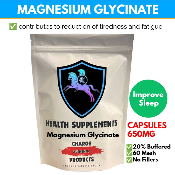 Magnesium Glycinate 650mg Capsules| Muscle & Bone Health Supplement