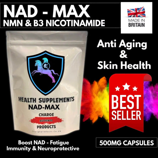 NAD MAX NMN & B3 Nicotinamide Capsules | Boost NAD+ Neuroprotection