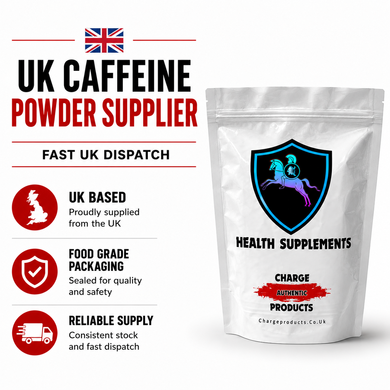 Caffeine Isolate Buy Caffeine Powder 100g UK | Pure Anhydrous | Same Day – Charge Products